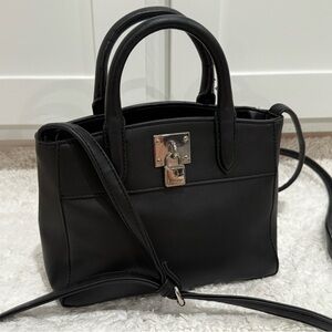 Nine West Black Satchel with Silver Accents